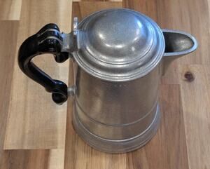 Vintage Wilton Armetale Pewter Lidded Pitcher Flagon Black Handle RWP USA 13410